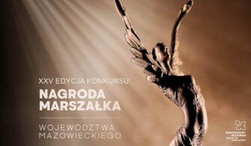 Plakat promujący konkurs Nagroda Marszalka Województwa Mazowieckiego.