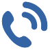 niebieski znak graficzny przypominający słuchawkę telefoniczną oraz dwie fale dzwiękowe.