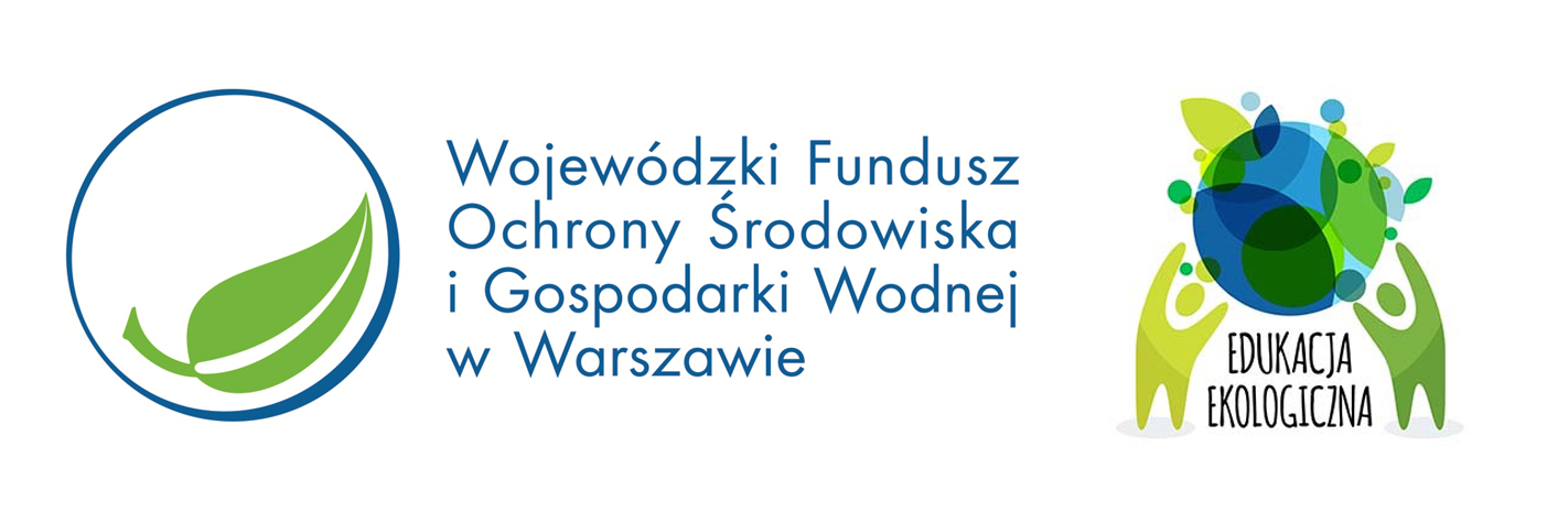 Logo WFOŚiGW w Warszawie oraz Edukacji ekologicznej.