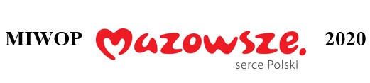 logotyp programu; z lewej strony napis MIWOP kolejno czerwony napis Mazowsze oraz czarny napis 2020