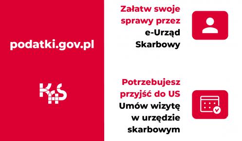 Plakat informacyjny na temat usług online urzędu skarbowego opisanych w artykule