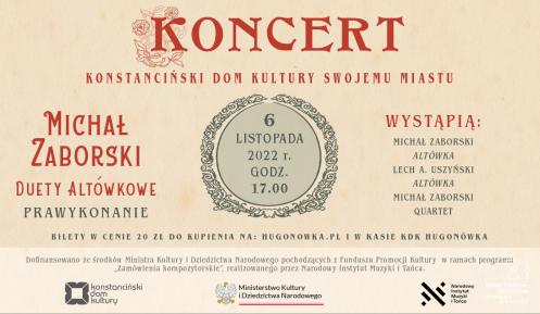 Plakat promujący koncert z okazji 125-lecia Konstancina, treść z plakatu jest w artykule.