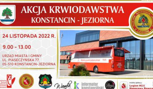 Plakat promujący akcję zbiórki krwi