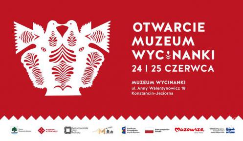Plakat promujący otwarcie Muzeum Wycinanki.