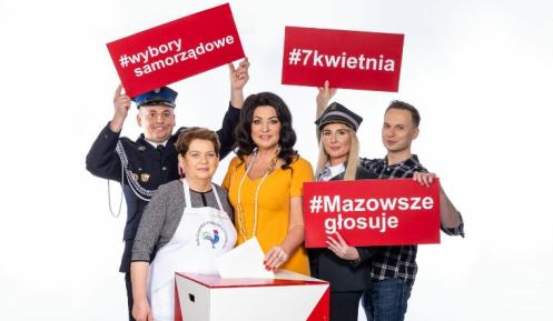 Grafika zachęcająca do udziału w wybrach. 