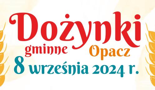 Grafika wektorowa: kłosy żyta i tekst: dożynki gminne, Opacz, 8 września 2024 r.