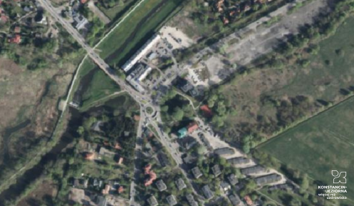 Widok z lotu ptaka na centrum Konstancina-Jeziorny