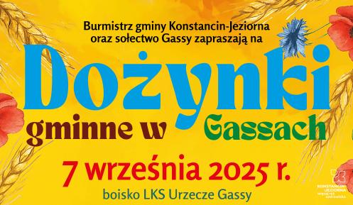 Grafika wektorowa: kłosy żyta i tekst: dożynki gminn