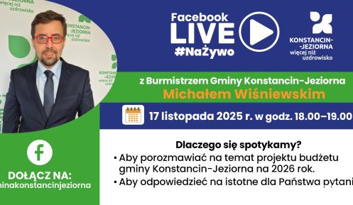 Grafika promująca spotkanie online.