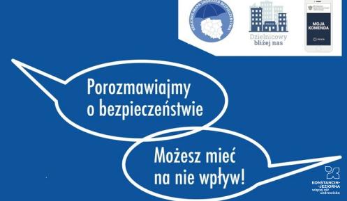 Plakat zapraszający mieszkańców gminy Konstancin-Jeziorna na debatę społeczną na temat bezpieczeństwa, która odbędzie się 25 listopada 2025 r. w Urzędzie Miasta i Gminy.