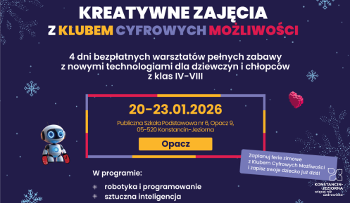 plakat kreatywne zajęcia w Opaczy