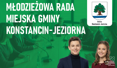 Plakat informujący o pierwszej sesji Młodzieżowej Rady Miejskiej