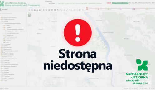 Grafika z napisem: Strona niedostępna 