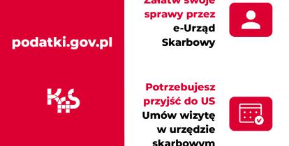 Plakat informacyjny na temat usług online urzędu skarbowego opisanych w artykule