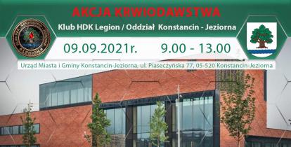 ilością okien. Nad zdjęciem napis zbiórka krwi i szczegółowe informacje, które są podane również w artykule. 