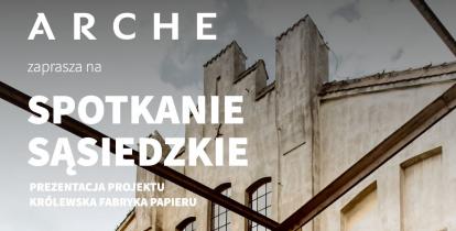 Grafika – iformacje o spotkaniu sąsiedzkim, którego treść jest powielona w artykule. W tle stary budynek. 