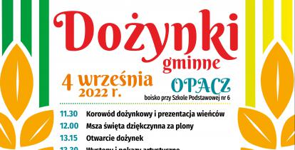 Plakat promujący dożynki. Treść z plakatu znajduje się w treści artykułu.