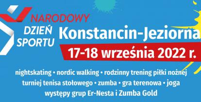 Grafika wektorowa promująca Narodowy Dzień Sportu w Konstancinie-Jeziornie