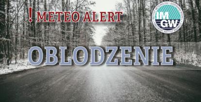 Plakat informujący a meteorologicznym alercie