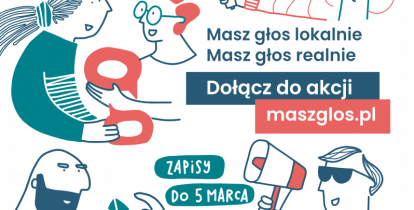 Grafika wektorowa. Plakat promujący akcję Masz Głos.