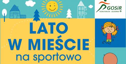 Grafika wektorowa. Plakat promujący sportowe „Lato w mieście 2023”.