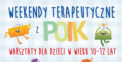 Grafika wektorowa. Plakat informujący o zajęciach terapeutycznych dla dzieci.