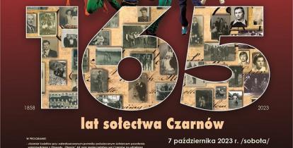 Grafika wektorowa. Plakat promujący obchody 165. rocznicy powstania sołectwa Czarnów.