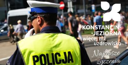 Zdjęcie, policjant w kamizelce odblaskowej