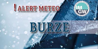 Grafika wektorowa - na niebieskim tle napis ostrzeżenie hydrologiczne i alert meteo