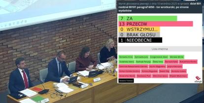 Zrzut ekranu z transmisji online sesji rady miejskiej.