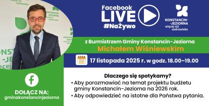 Grafika promująca spotkanie online.