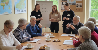 seniorzy uczą się angielskiego