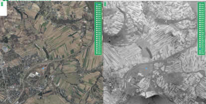 Porównanie dwóch map lotniczych gminy Konstancin-Jeziorna