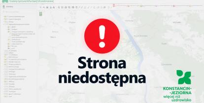 Grafika z napisem: Strona niedostępna 