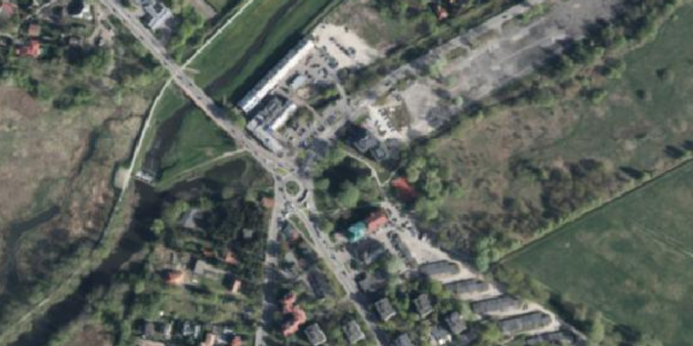 Widok z lotu ptaka na centrum Konstancina-Jeziorny