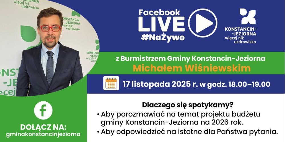 Grafika promująca spotkanie online.