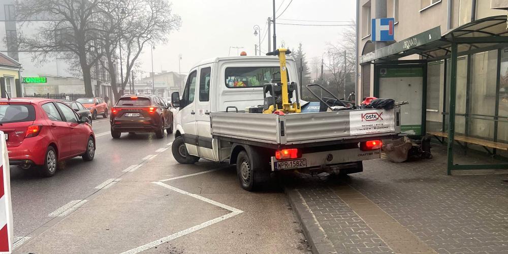 Przystanek autobusowy w remoncie