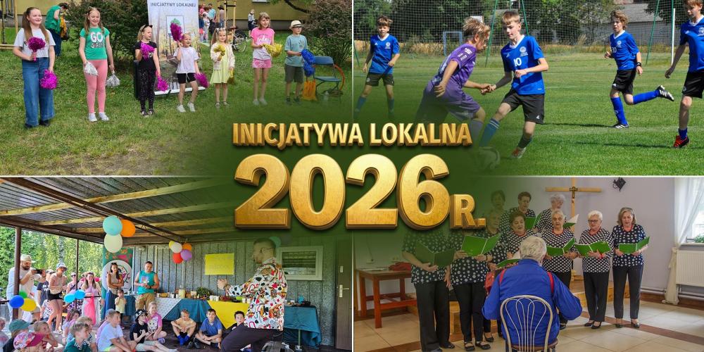 Grafika z czterema zdjęciami z różnych lokalnych inicjatyw