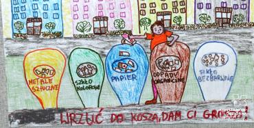 Plakat konkursowy "Widzisz, podnieś, wyrzuć"