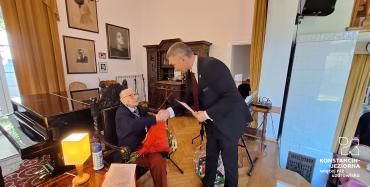 103. urodziny płk. Jana Chojnackiego w Domu Aktora w Skolimowie