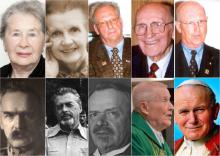 Mozaika z portretami 10 osób, którym nadano tytuł Honorowego Obywatela Konstancina-Jeziorny 