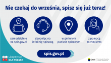 Grafika. Na górze duży napis: Nie czekaj do września, spisz się już teraz! Pod nim są cztery małe koła ze znakami dodawania, odejmowania, mnożenia i dzielenia, obok nich napis: Liczymy się dla Polski! 