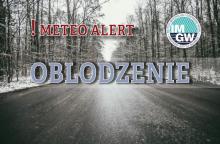 Plakat informujący a meteorologicznym alercie