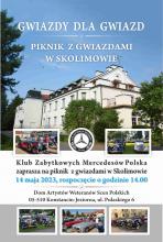 Plakat promujący piknik  „Gwiazdy dla gwiazd”.   