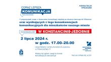 Plakat informujący o konsultacjach społecznych, treść z plakatu znajduje się w artykule.