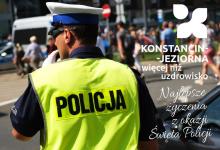 Zdjęcie, policjant w kamizelce odblaskowej