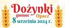 Grafika wektorowa: kłosy żyta i tekst: dożynki gminne, Opacz, 8 września 2024 r.