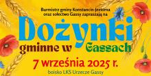 Grafika wektorowa: kłosy żyta i tekst: dożynki gminn