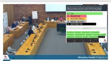 Zrzut ekranu z transmisji online sesji rady miejskiej.