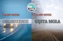 alert meteo oblodzenie i gęsta mgła